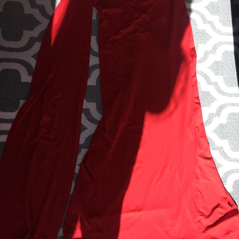 S (4) Red One Shoulder Maxi backless Dress Gown Formal - Picture 11 of 13